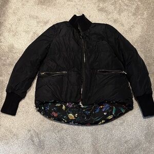 Moncler Black/Floral Reversible Puffer